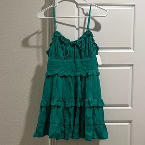 Altar'd State Teal Ruffled Dress